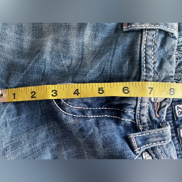 MISS ME MID-RISE CROP DENIM JEANS BLING RHINESTONE WOMENS SIZE 28 - Picture 9 of 11